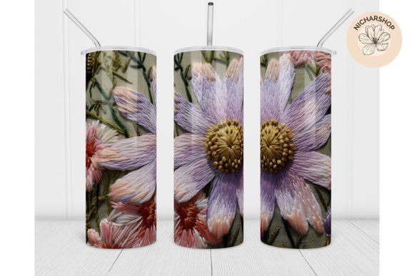 20oz 3D Pink Flower Embroidery Tumbler4: A Versatile Design for Your Creative Projects