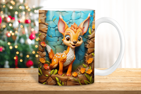 3D Fox Hole in a Wall Mug Wrap Png Design Guide