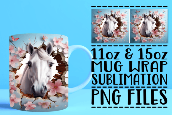 3D Horse Wall Illusion Mug Sleeve Design Guide
