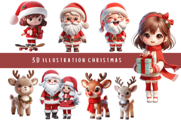 3D Illustration Christmas Assets