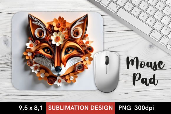 3D Paper Quilling Fox MousePad Design: A Guide to Sublimation Artistry