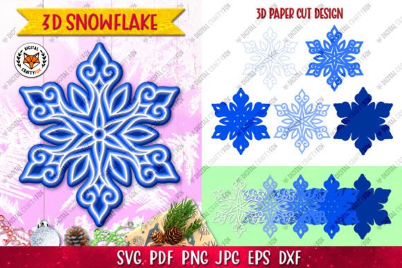 3D Snowflake SVG: A Versatile Design Element