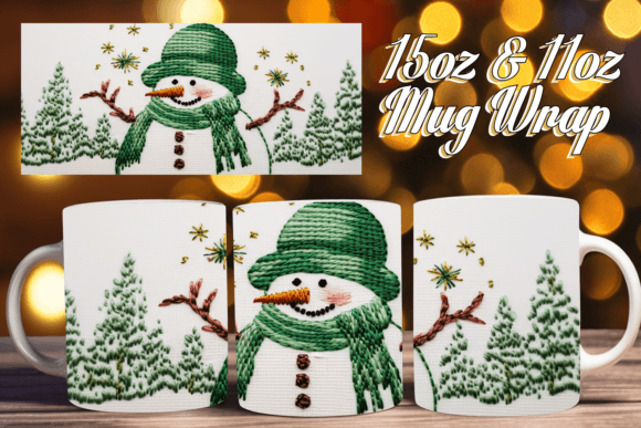 3D Snowman Glee 11oz Sublimation Mug Design