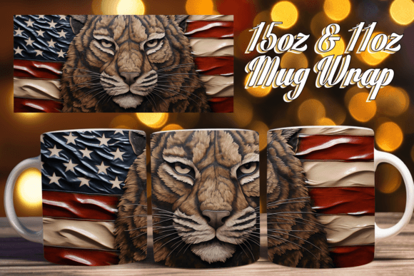 3D Star-Spangled Magic Mug Wrap Design