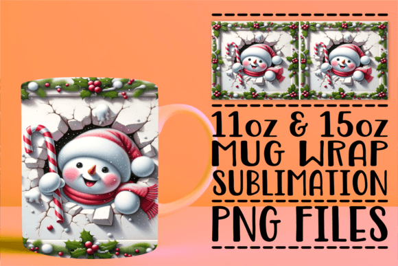 3D Winter Wall Mug Delight Snowman Design