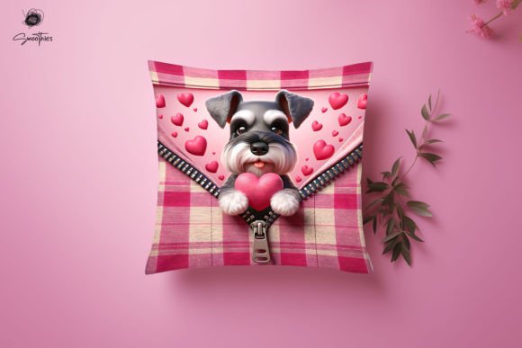 3D Zipper Dog Valentine Pillow PNG 6 Design Guide