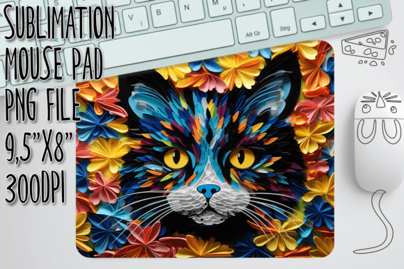 Charming 3D Cat Mouse Pad: Integrating Digital Sublimation Assets into Creative Workflows