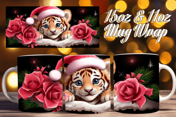 Cute Animal 3D Mug Wrap Christmas 11oz