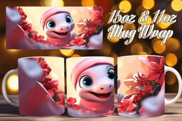 Cute Animal Winter 3D Mug Wrap 11oz Design
