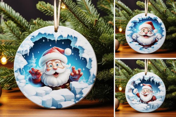 Cute Santa Claus 3D Christmas Ornament Design