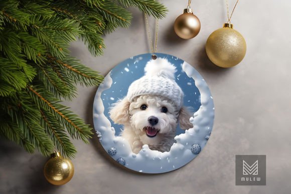 Elevating Holiday Displays with the 3D Poodle Dog Xmas Ornament Design