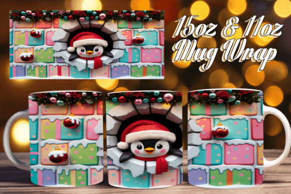 Elevating Holiday Merchandise with Christmas 3D Wrap 15oz Sublimation Designs
