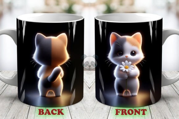 Elevating Sublimation Portfolios with the Cute Kitten Both Side 3D Mug Wrap Set