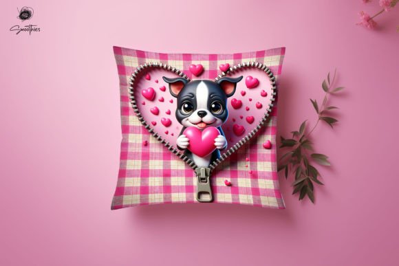 Integrating 3D Zipper Dog Valentine Pillow PNG 22 Into Your Creative Production Workflow
