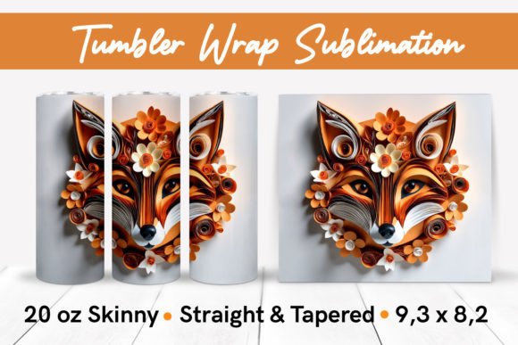 Integrating the 3D Paper Quilling Fox Tumbler Design into Professional Sublimation Workflows