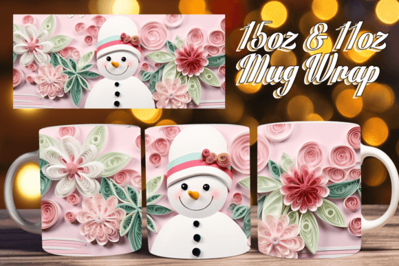 Mug Wrap Magic: 3D Christmas Design Assets