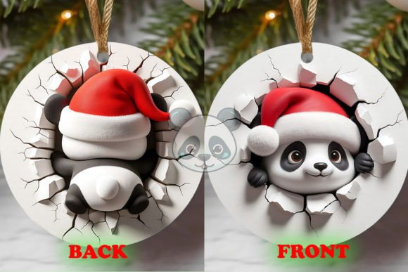 Panda 2 Side 3D Christmas Ornament Design Guide