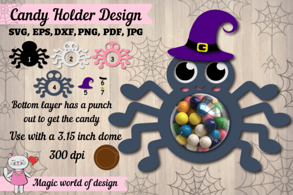 Spooky Delights: 3D Halloween Spider Candy Dome SVG and Paper Cut Files