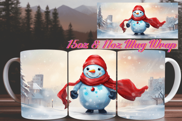 Winter Joy 3D Mug Wrap for 11oz Mugs
